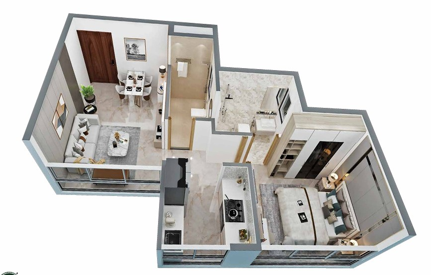 1 BHK floor plan