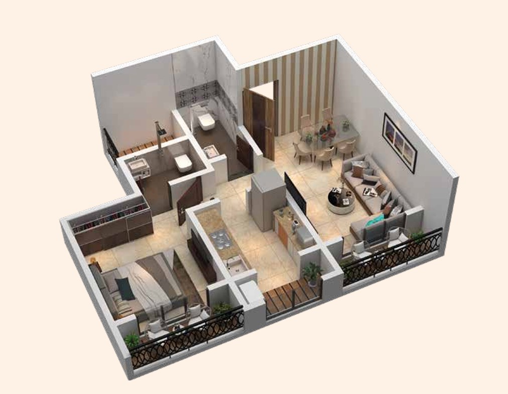 1 BHK floor plan