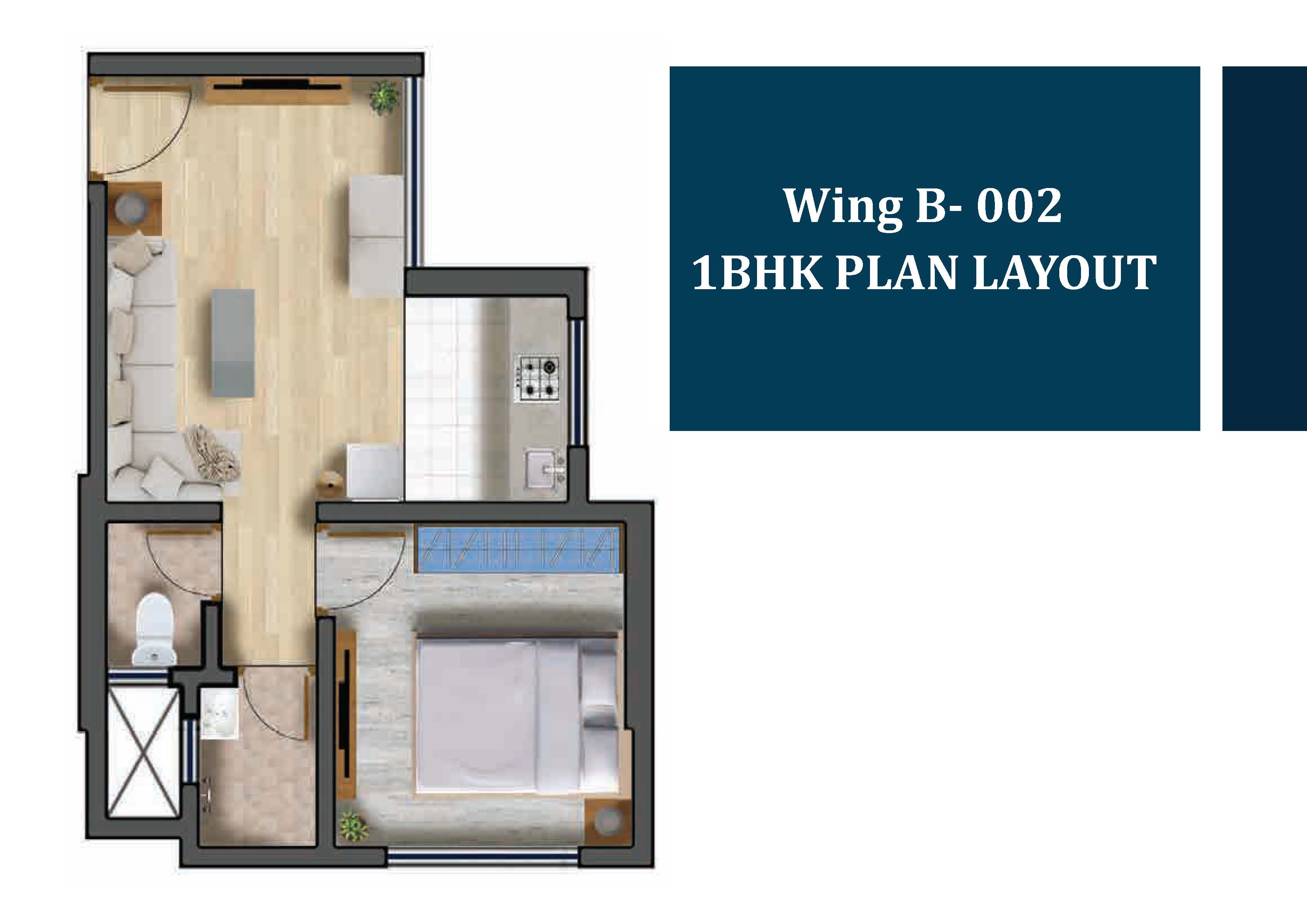 1 BHK floor plan
