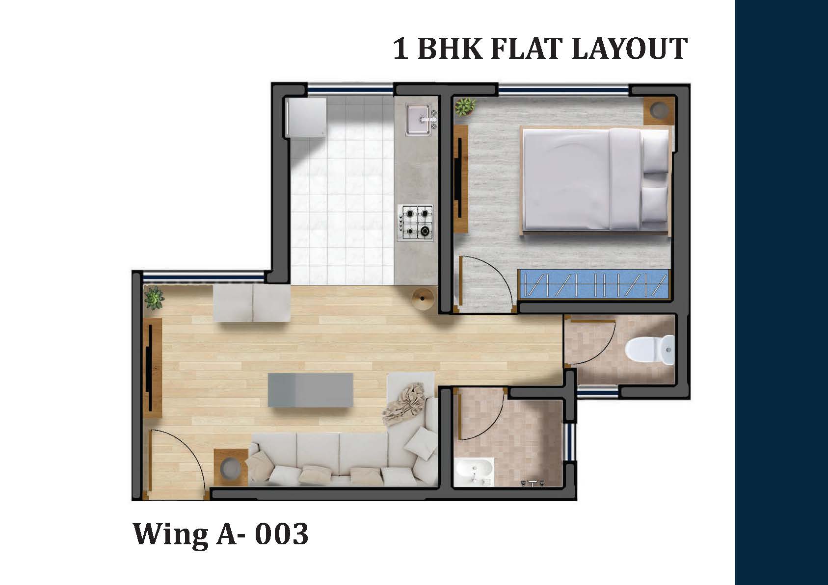 1 BHK floor plan