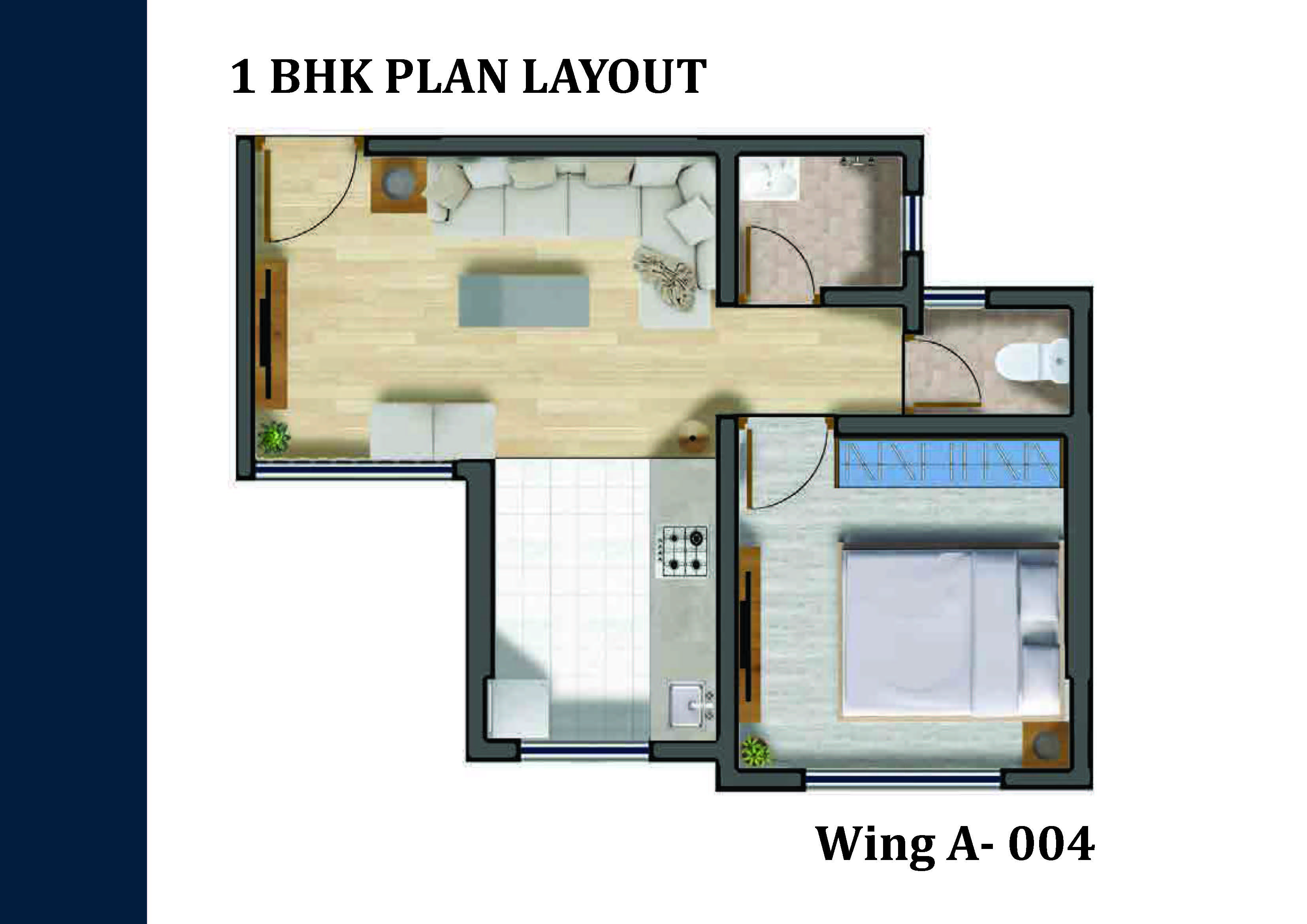 1 BHK floor plan