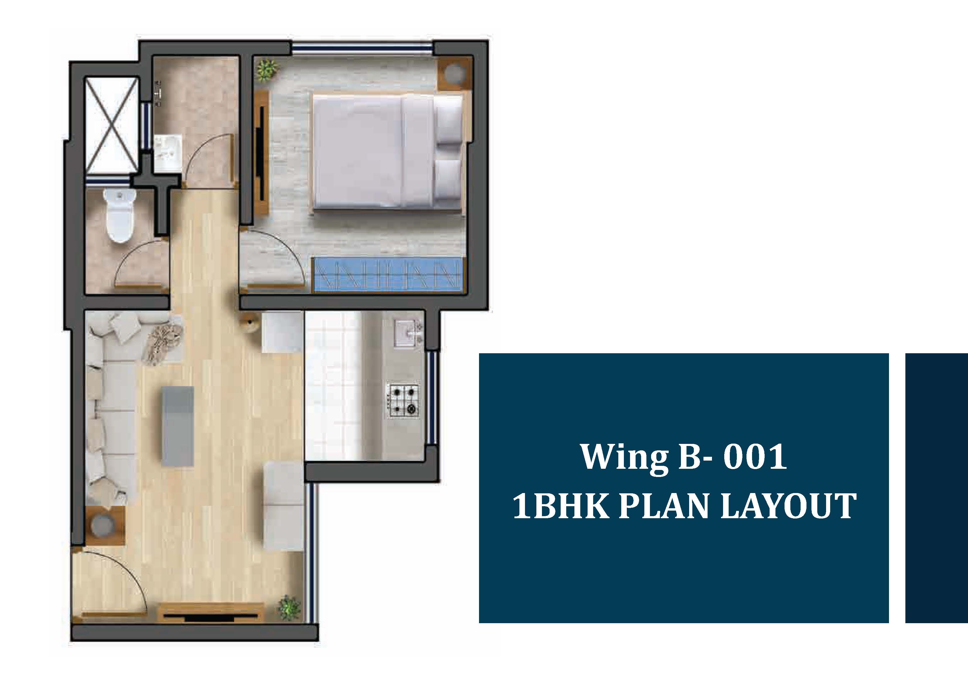 1 BHK floor plan