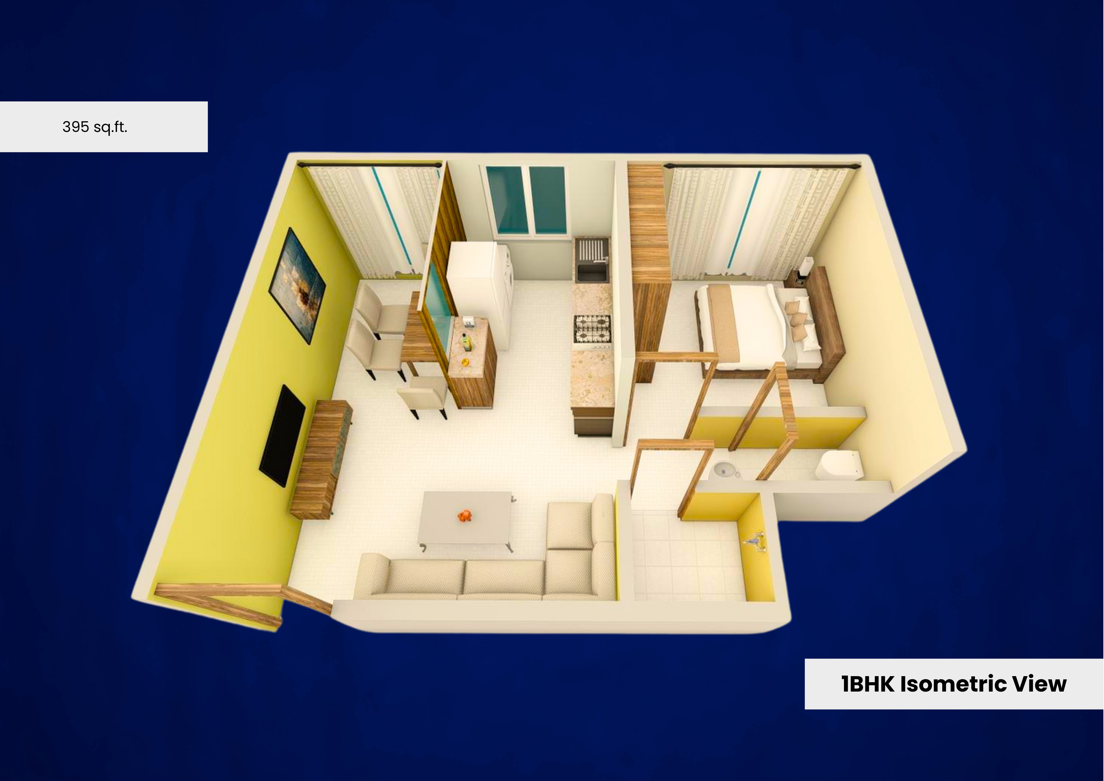 1 BHK floor plan