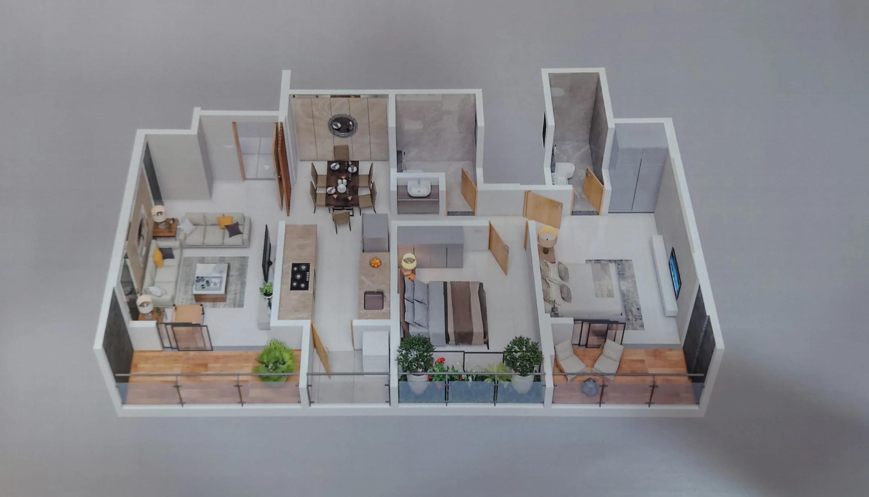 2 BHK floor plan