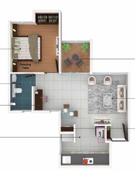 1 BHK floor plan