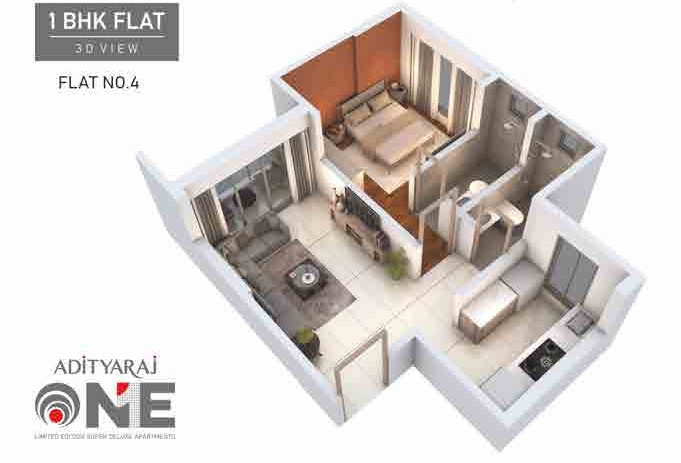 1 BHK floor plan