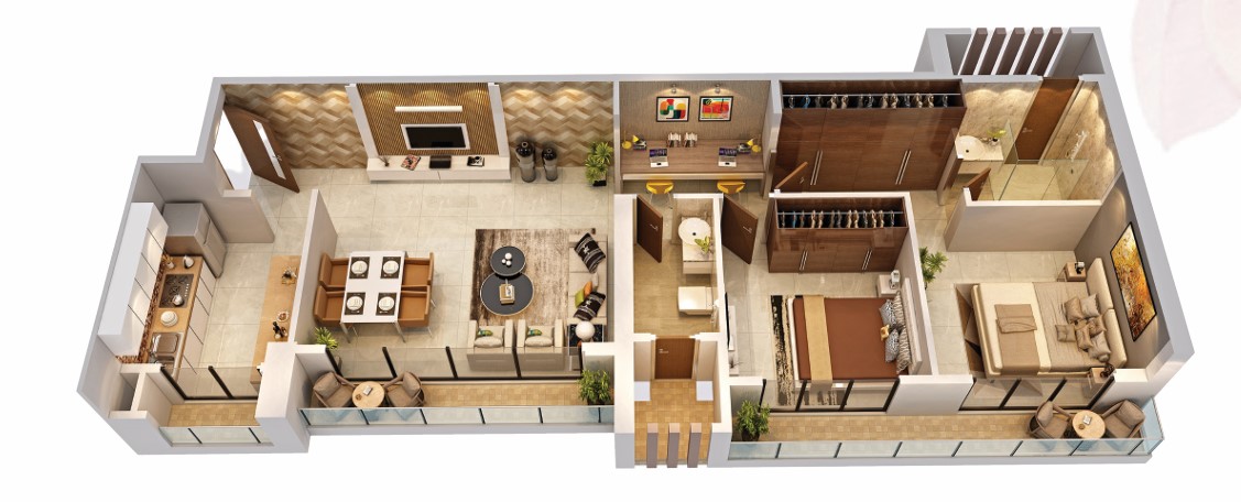 2 BHK floor plan