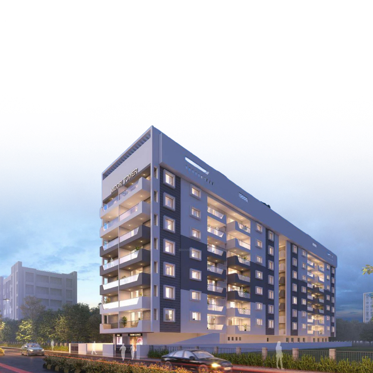 Midori Towers mobile banner
