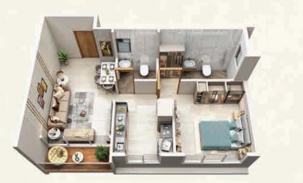 1 BHK floor plan