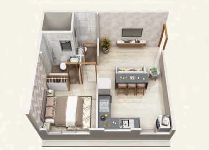 1 BHK floor plan