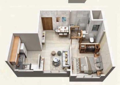 1 BHK floor plan