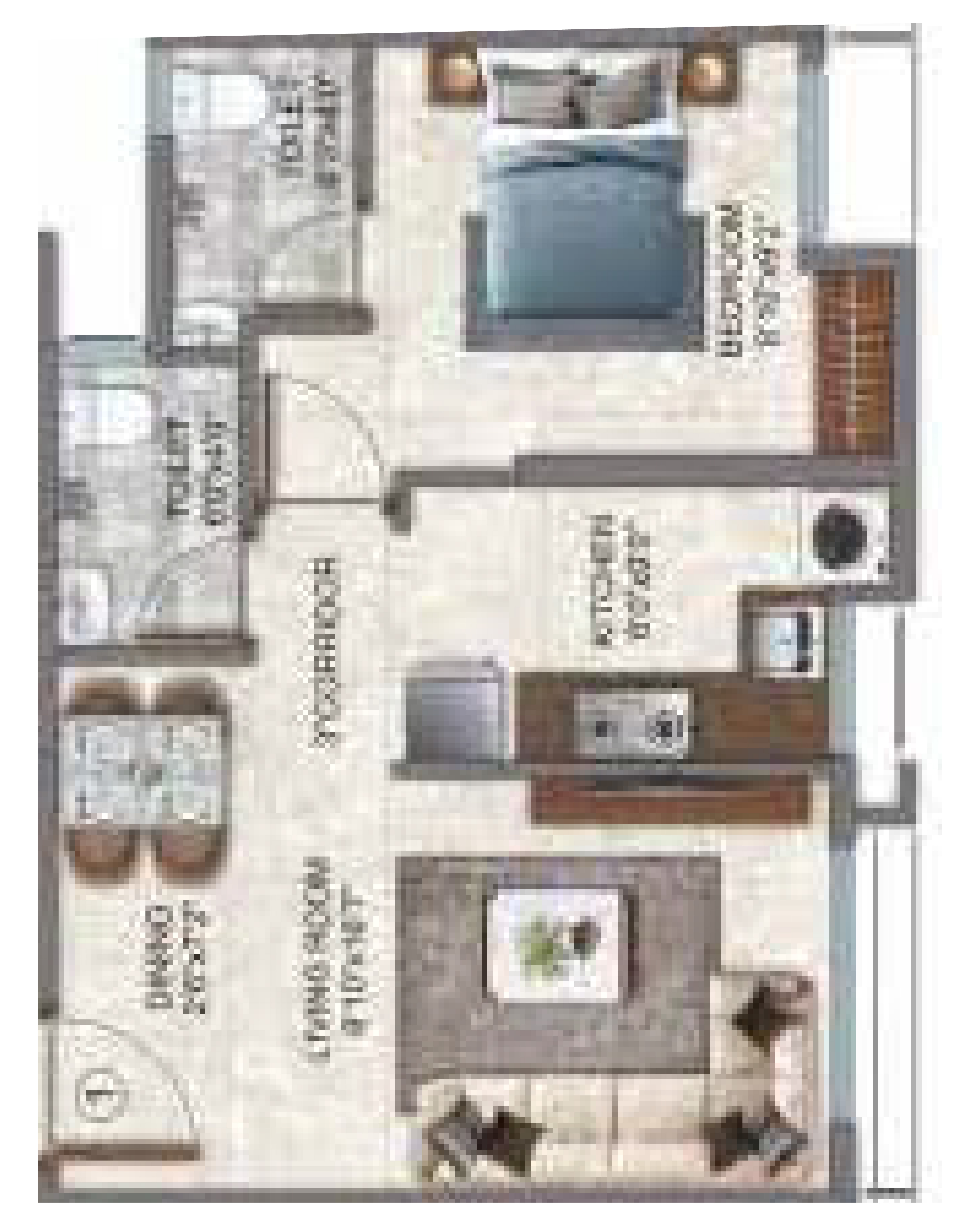 1 BHK floor plan
