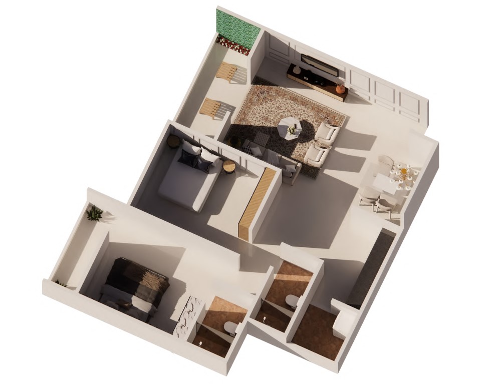 2 BHK floor plan