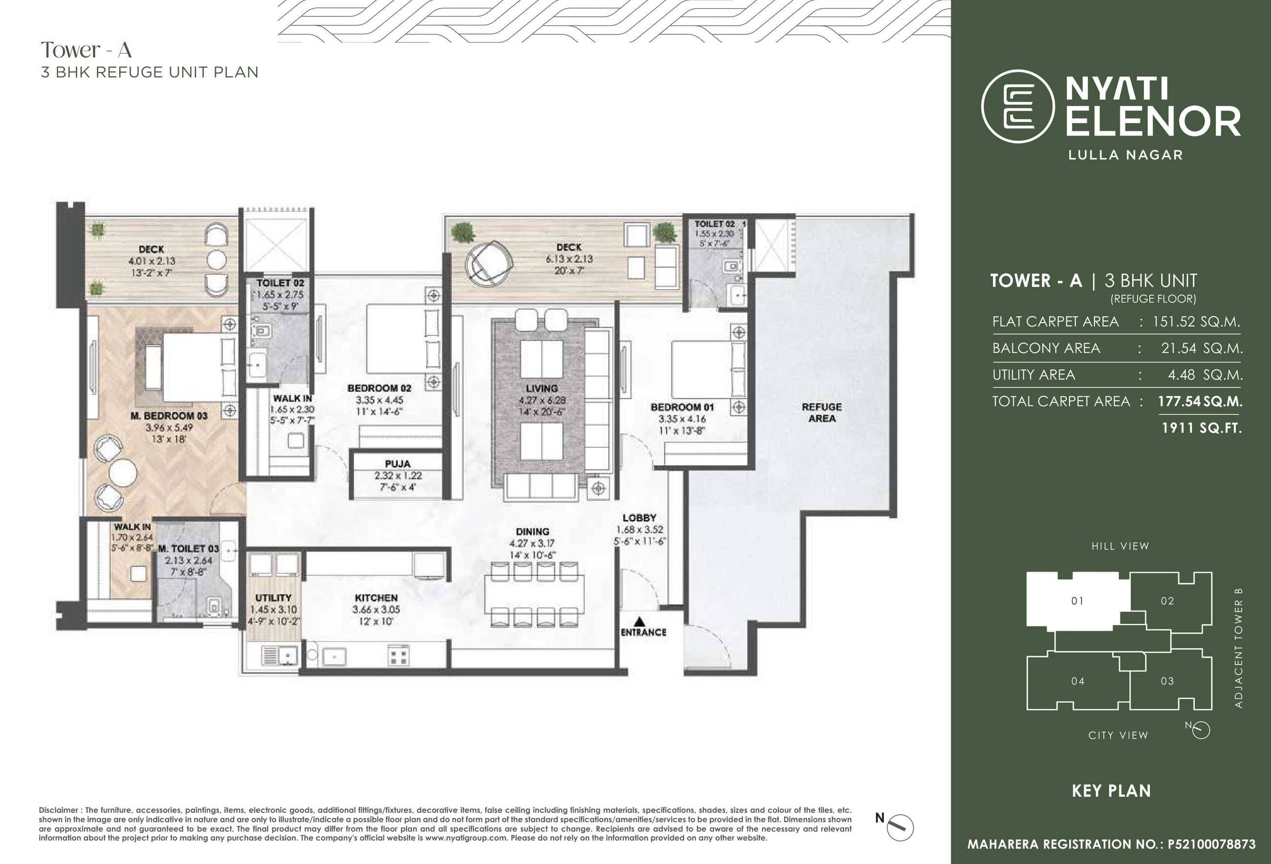 3 BHK floor plan