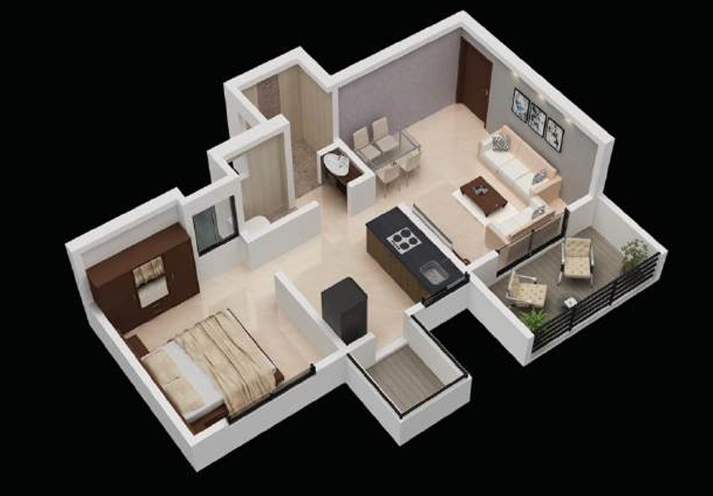 1 BHK floor plan