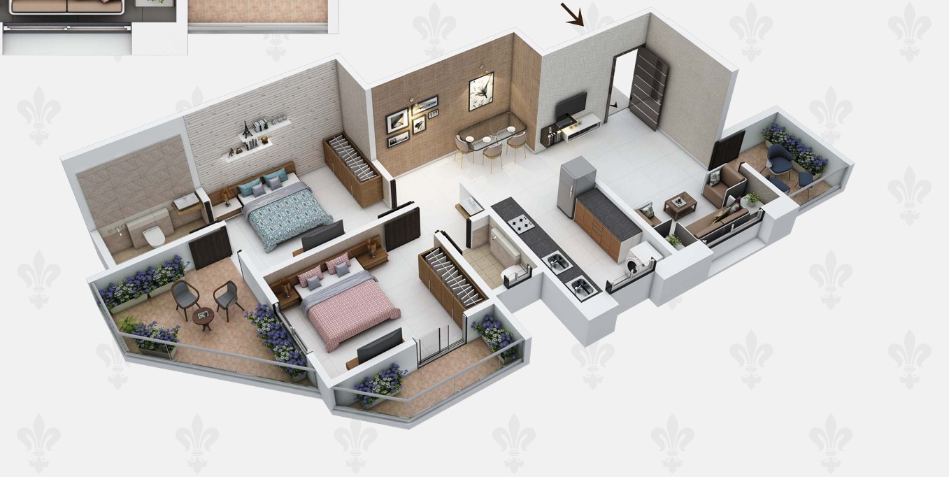 2 BHK floor plan