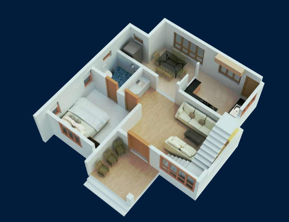 1 BHK floor plan