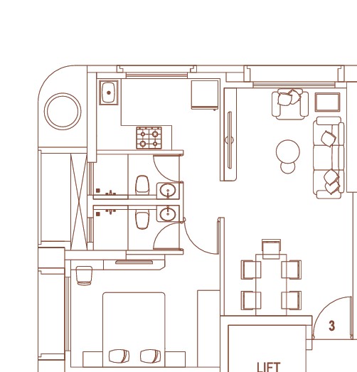1 BHK floor plan