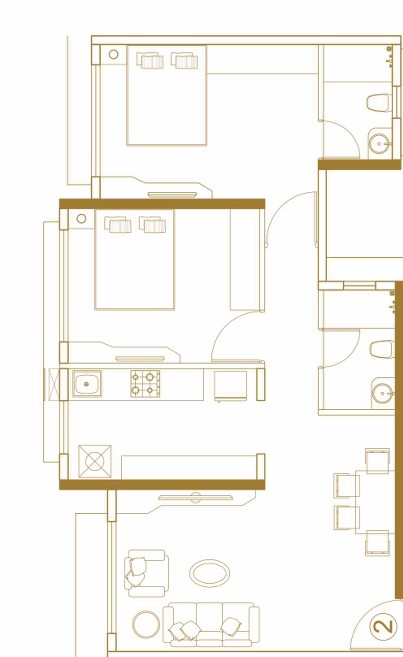2 BHK floor plan