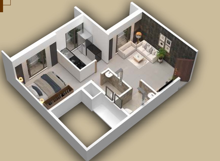 1 BHK floor plan