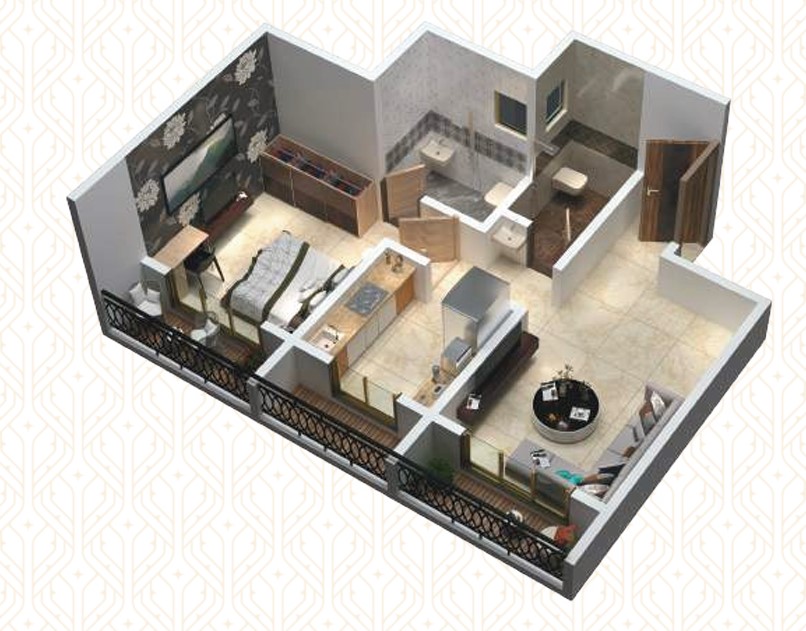 1 BHK floor plan
