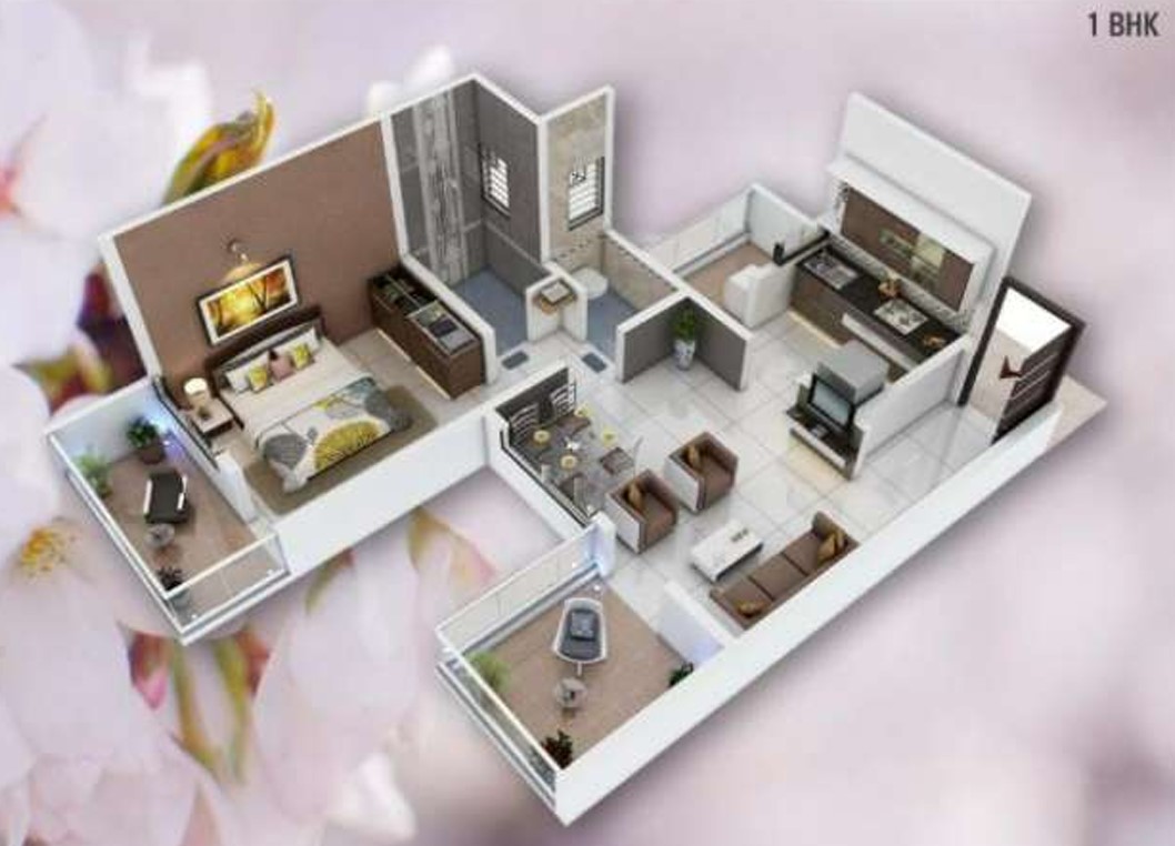 1 BHK floor plan