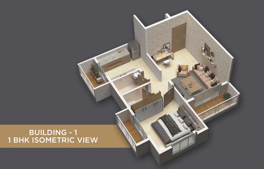 1 BHK floor plan