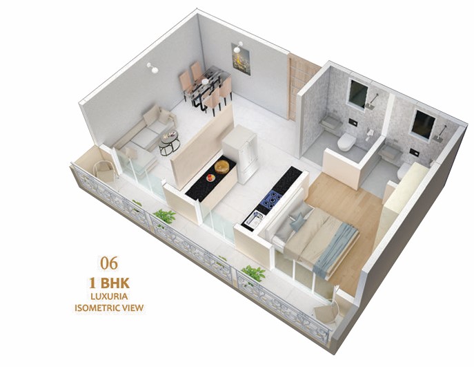 1 BHK floor plan