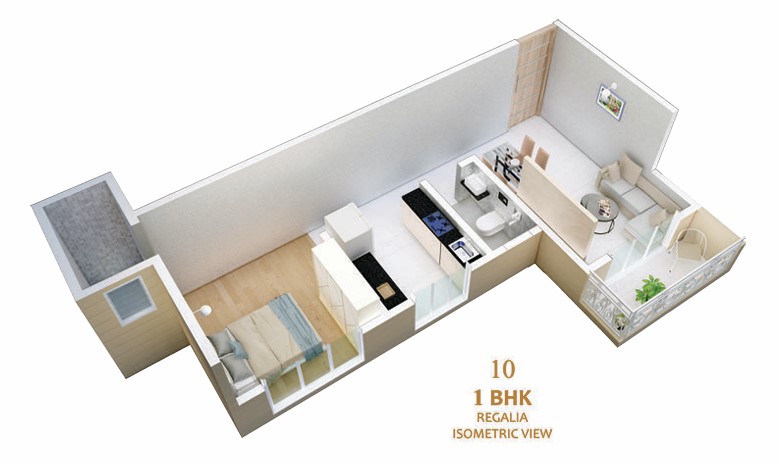 1 BHK floor plan