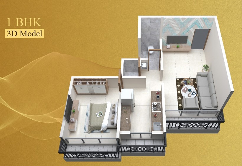 1 BHK floor plan