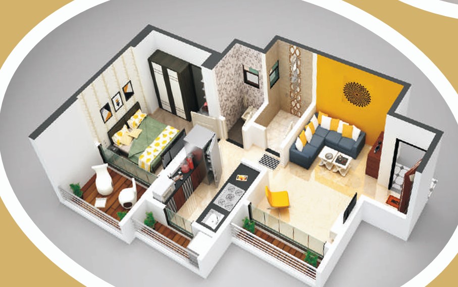 1 BHK floor plan