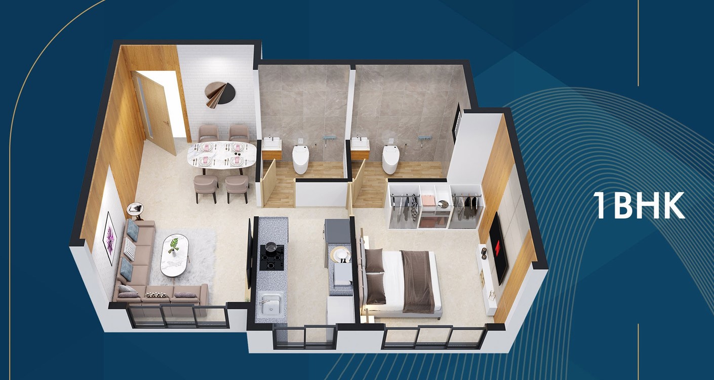 1 BHK floor plan