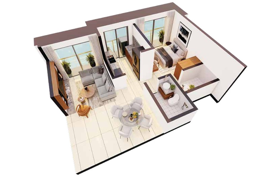 1 BHK floor plan