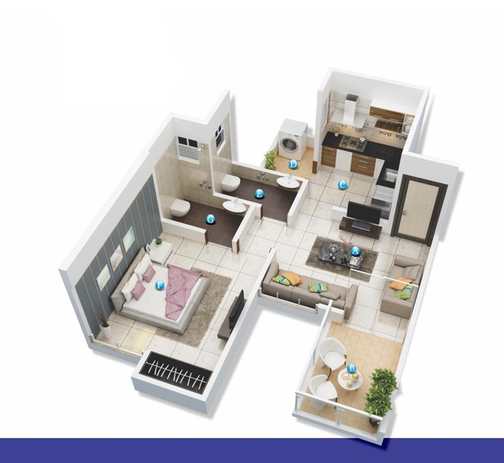 1 BHK floor plan