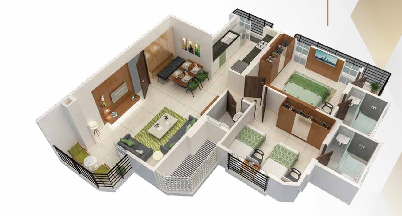 2 BHK floor plan