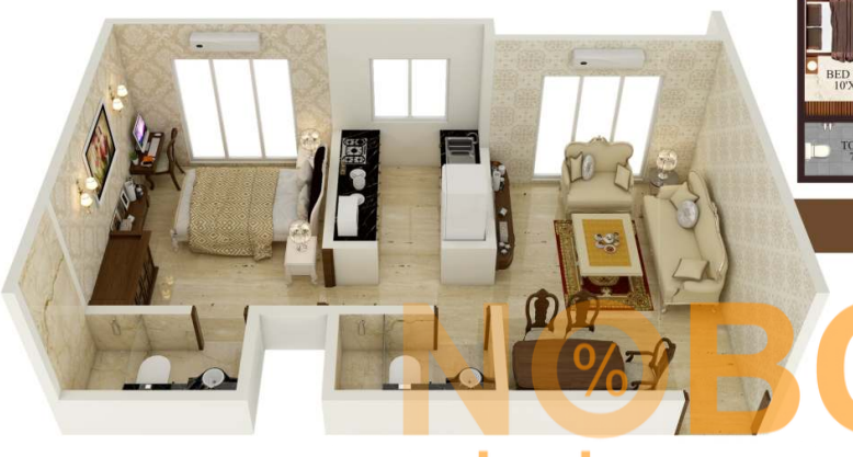 1 BHK floor plan