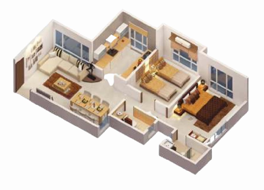 2 BHK floor plan