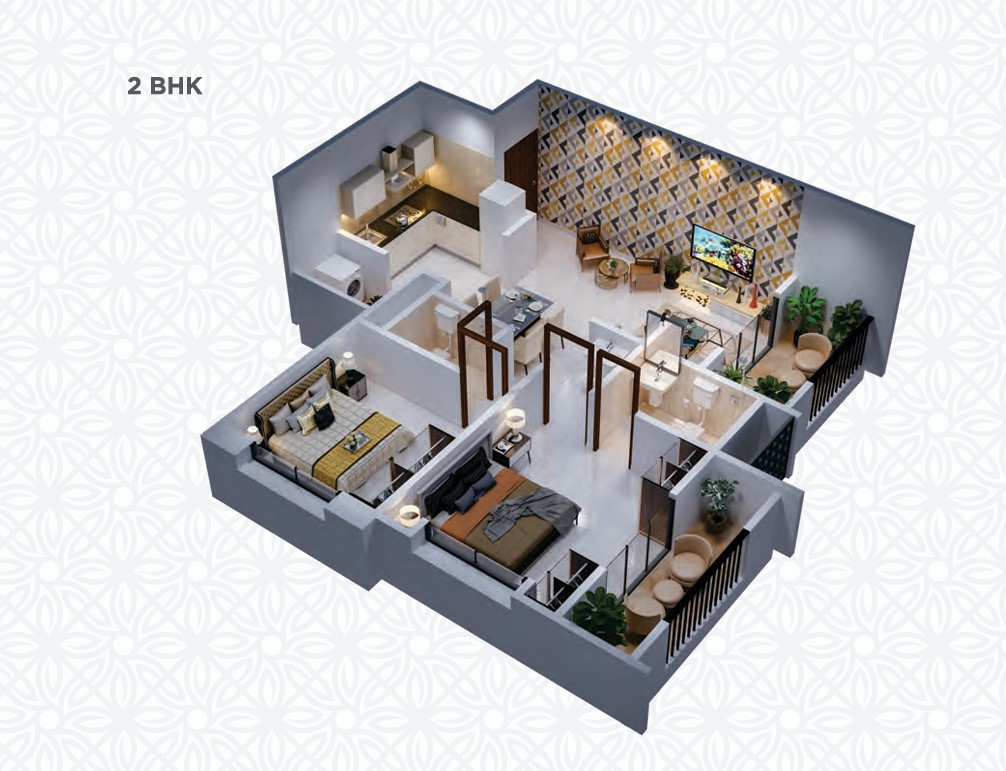 2 BHK floor plan