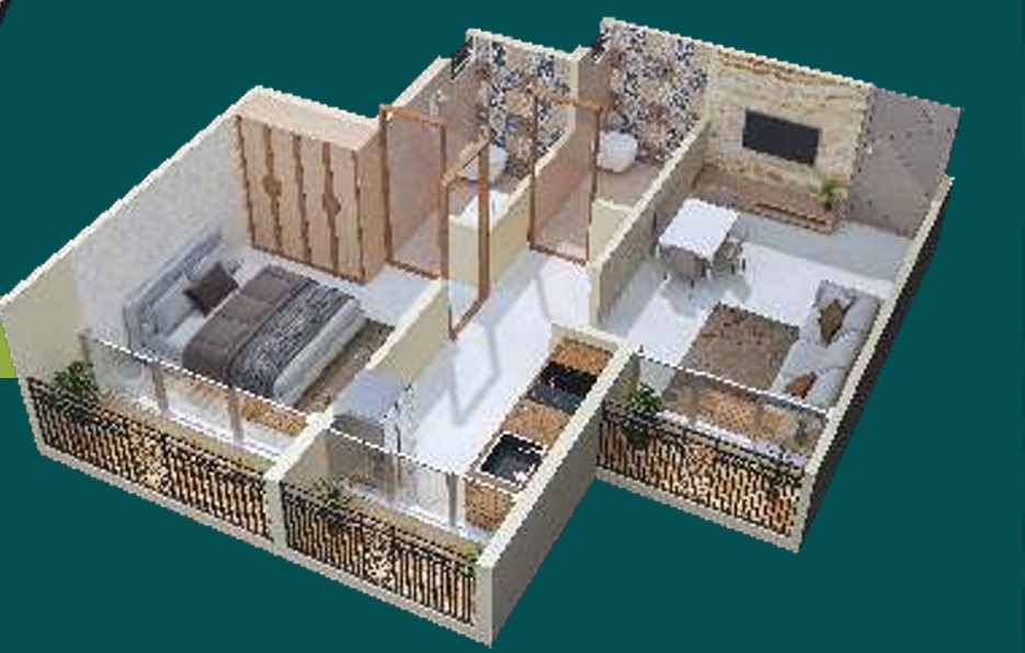 1 BHK floor plan