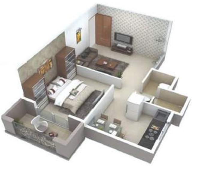 1 BHK floor plan