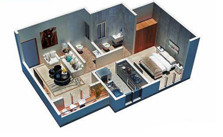 1 BHK floor plan