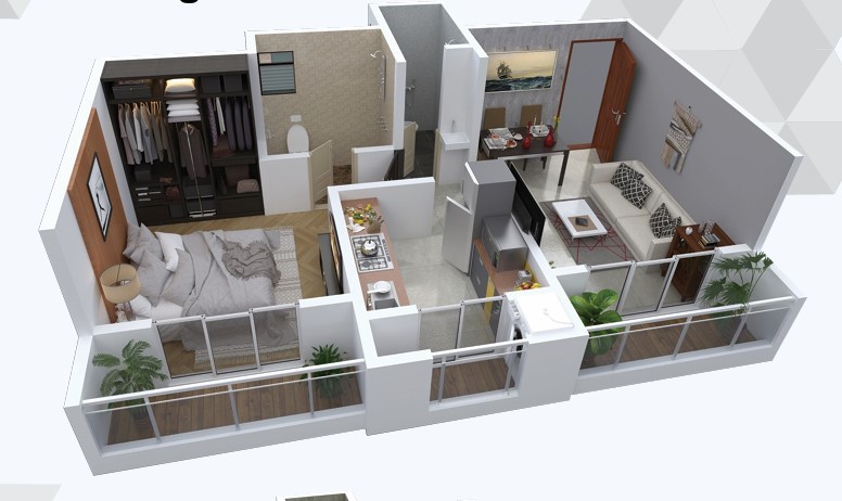 1 BHK floor plan