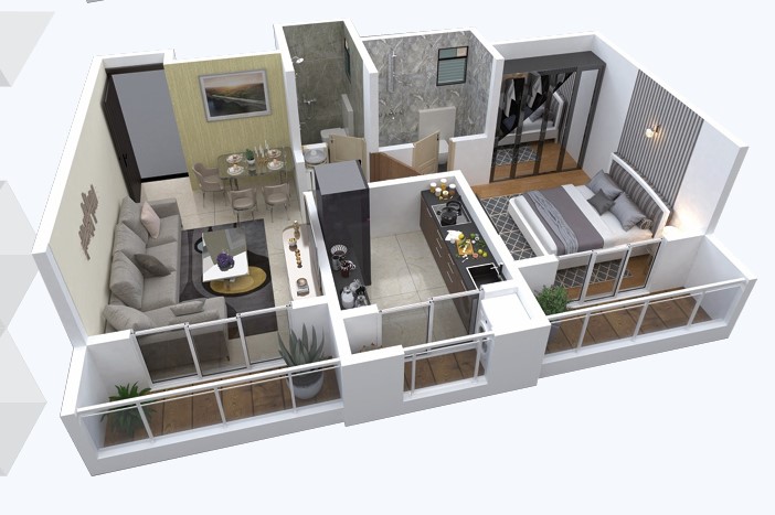 1 BHK floor plan