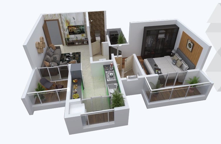 1 BHK floor plan