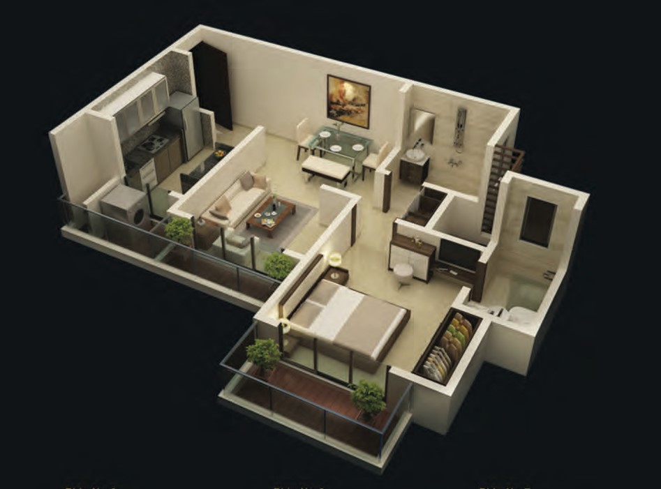 1 BHK floor plan