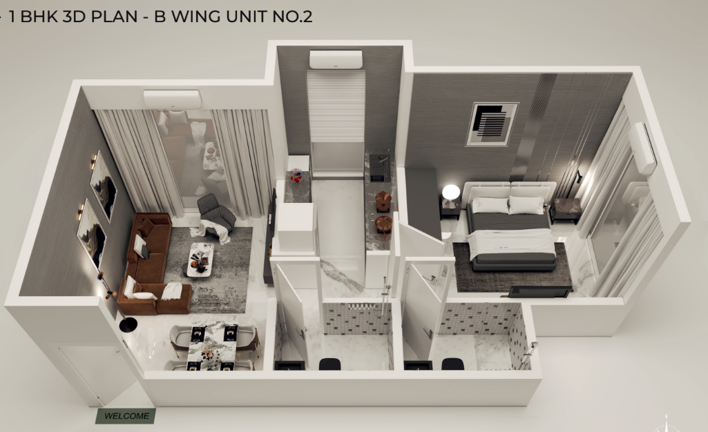 1 BHK floor plan