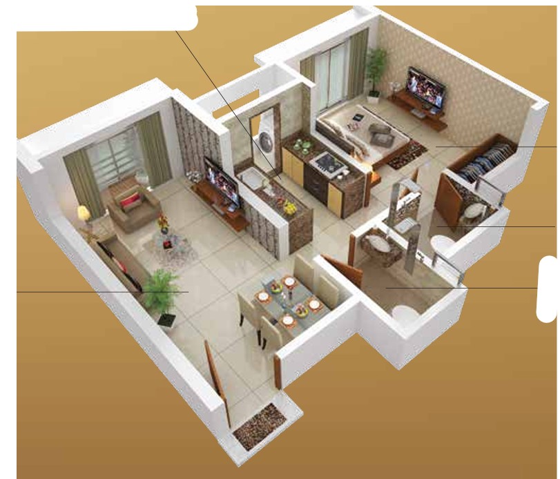 1 BHK floor plan