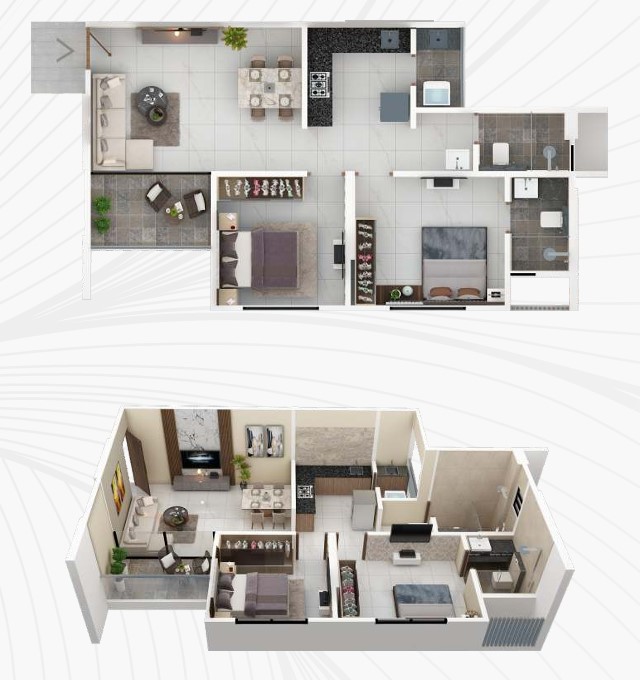 2 BHK floor plan