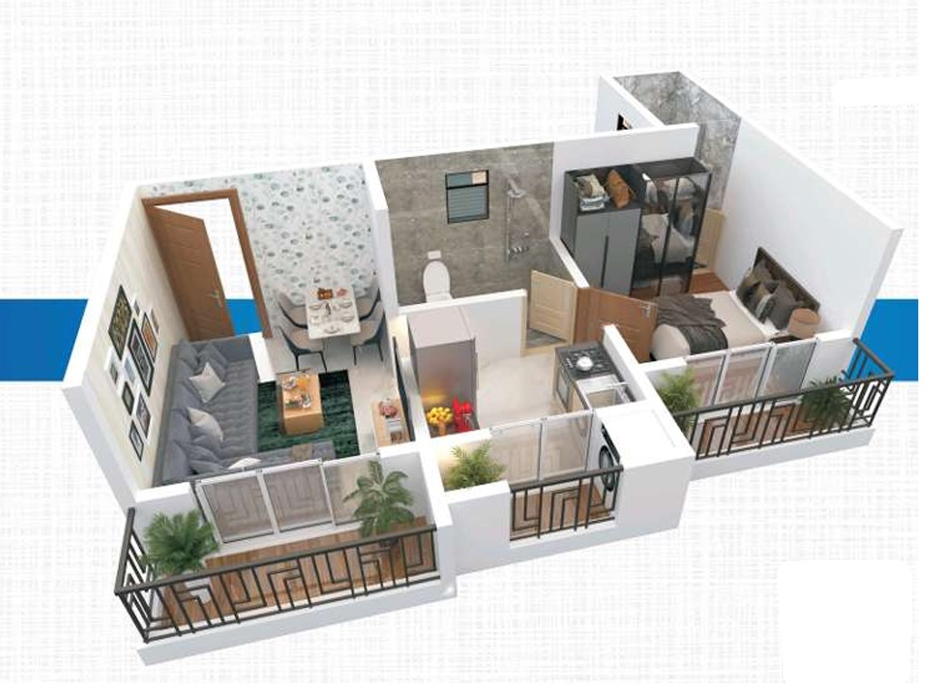 1 BHK floor plan