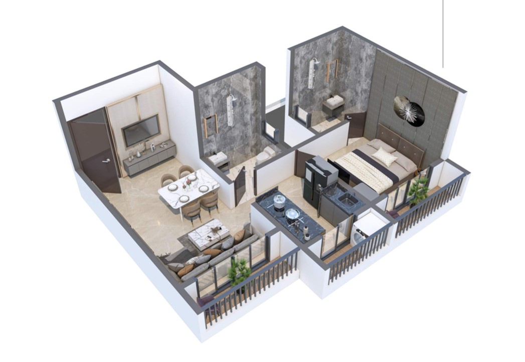 1 BHK floor plan